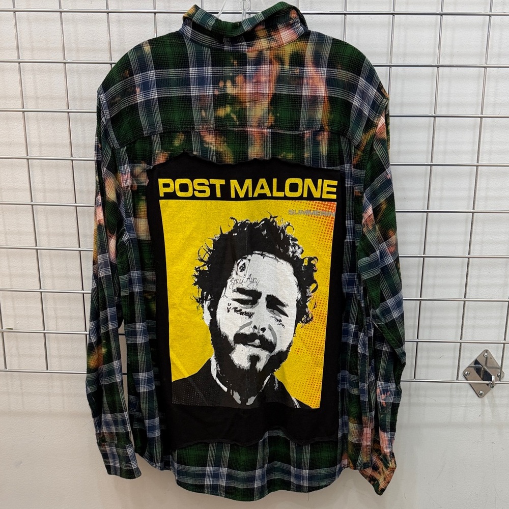 Upcycled Post Malone Graphic Flannel